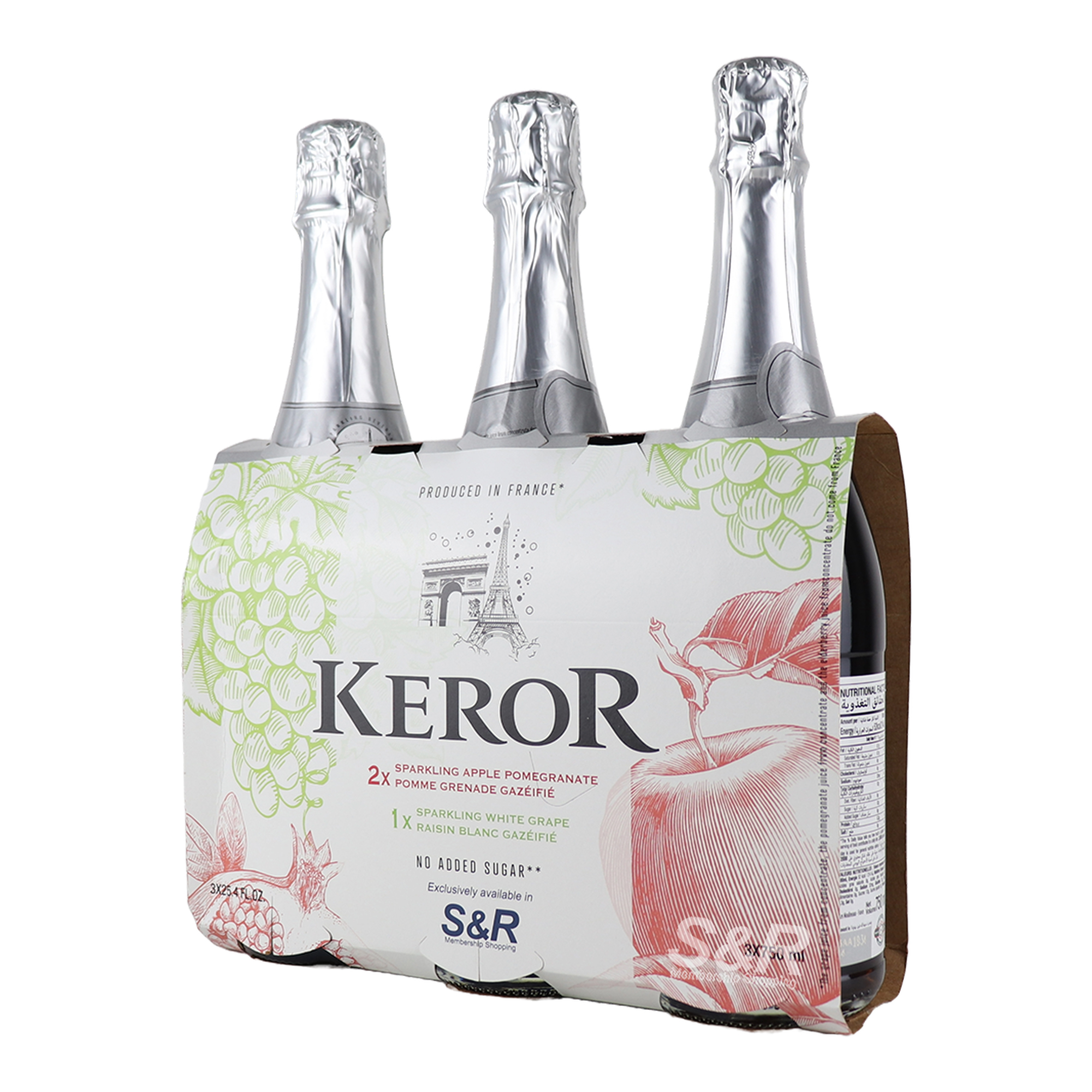 Keror Sparkling Apple Pomegranate and White Grape 3pcs